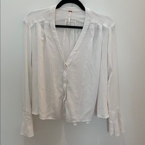 Free People Vneck Flowy Blouse